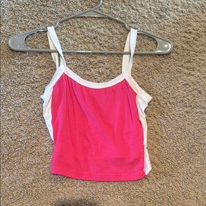 Nike Women's Pink and White Tank Top